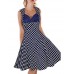 Women's Vintage 1950's Flower Print Retro Rockabilly Hepburn Pinup Cos Party Swing Dress