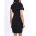 Women's Work Simple Bodycon Dress,Solid Round Neck Knee-length Short Sleeve Blue / Red / White / Black Polyester Summer