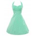 Women's Retro 50s Slim Polka Dot Sleeveless Swing Party Dress