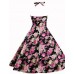 Women's Casual/Daily Sexy Swing Dress,Polka Dot Halter Knee-length Sleeveless Cotton Summer