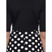 Women's Casual/Daily Plus Size Dress,Solid / Polka Dot V Neck Knee-length ? Length Sleeve Black Polyester Fall