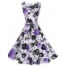 Women's Vintage Print Party Dress (Polyester)