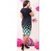 Women's Casual/Daily / Plus Size Simple Bodycon Dress,Print Boat Neck Midi Short Sleeve Pink / Green Polyester Summer