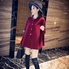 Maternity Long Coat , Casual Long Sleeve Tweed