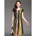 Women's Street chic Striped Plus Size / Swing Dress,Round Neck Knee-length Polyester