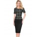 Women's Vintage / Simple / Street chic Plaid Bodycon Dress,Round Neck Knee-length Cotton / Polyester