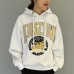 Women's Preppy Style Hood Print Long Sleeve Loose Hoodies