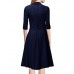 Women's Going out Vintage / Simple / Street chic Swing Dress,Solid Deep V Knee-length Short SpandexAll