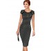 Women's Vintage / Simple / Street chic Polka Dot A Line / Bodycon Dress,Round Neck Knee-length Cotton / Polyester