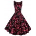 Women's Vintage/Party/Plus Sizes Flower Print 1950's Prom SwingDress (Polyester/Cotton Blends)