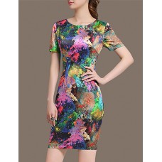 Women's Vintage Party Micro Elastic Sleeveless Knee-length Dress (Satin)