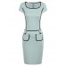 Women's Work / Casual / Day Patchwork Sheath Dress , Round Neck Knee-length Polyester