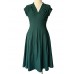 Women's Going out Vintage / Simple / Street chic Swing Dress,Solid Deep V Knee-length Short Sleeve