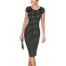 Women's Vintage / Simple / Street chic Polka Dot A Line / Bodycon Dress,Round Neck Knee-length Cotton / Polyester