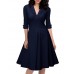 Women's Going out Vintage / Simple / Street chic Swing Dress,Solid Deep V Knee-length Short SpandexAll