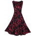 Women's Vintage Print Party Dress (Polyester)