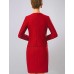 Women's Party/Cocktail / Plus Size Simple Sheath Dress,Jacquard Round Neck Above Knee Long Sleeve Red Polyester Fall Mid Rise