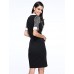 Women's Vintage/Sexy/Cute/Party/Work Micro-elastic Short Sleeve Knee-length Dress (Cotton Blends)