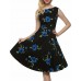 Women's Vintage / Simple / Street chic Floral Swing Dress,Round Neck Knee-length Cotton / Polyester