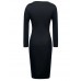 Women's Keyhole Bodycon Pencil Party Mini Dress