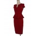 Women's Vintage / Street chic Solid Bodycon Dress,Asymmetrical Knee-length Cotton / Polyester