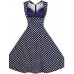 Women's Vintage 1950's Flower Print Retro Rockabilly Hepburn Pinup Cos Party Swing Dress