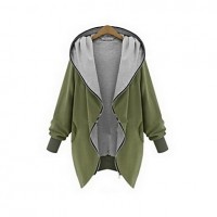 Women's Solid Color Black / Green Plus Size Coats & Jackets , Casual Hoodie Long Sleeve