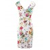 Women's Casual/Daily / Party/Cocktail / Club Vintage / Street chic Bodycon Dress,Floral Square Neck Knee-length