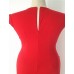 Women's Vintage V Neck Button Dress , Cotton Blends Red Bodycon/Casual/Party/Work