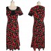 Women's Work Plus Size Dress,Print Round Neck Knee-length Short Sleeve Red / Black Summer