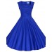 Women's Black/Red/Blue 50s Vintage Swing Midi Dress,Plus Size