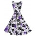 Women's Vintage/Party/Plus Sizes Flower Print 1950's Prom SwingDress (Polyester/Cotton Blends)