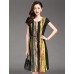 Women's Street chic Striped Plus Size / Swing Dress,Round Neck Knee-length Polyester