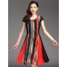 Women's Street chic Striped Plus Size / Swing Dress,Round Neck Knee-length Polyester