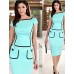  Women's Bodycon/Work Short Sleeve Dresses (Cotton Blend)