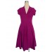 Women's Going out Vintage / Simple / Street chic Swing Dress,Solid Deep V Knee-length Short Sleeve