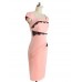 Women's Vintage Casual Day Lace Patchwork Plus Size Bodycon Square Neck Knee-length Dress