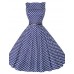 Women's 50s Vintage Polka Dots Rockabilly Hepburn Pinup Cos Party Swing Dress,Plus Size